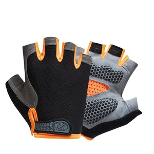 Workout Weight Lifting Gloves for Unisex with Wrist <b>Straps</b> Half <b>Finger</b> Nylon Size L Grip Full Palm Protector - Product Image 5