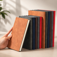 Carnet d'adresses A5 en cuir PU avec logo personnalisé, minimaliste, portable, couverture souple vintage, journal d'affaires, agenda de bureau