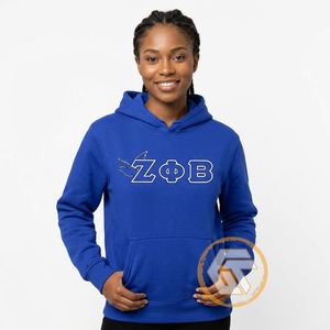 GREEK TREASURES Sudadera con Capucha para Mujer, Ligera, Cómoda, Diseño Personalizado con Logotipo, Invierno, Zeta Phi Beta, 100% Algodón, Transpirable, de Alta Calidad - Product Image 3