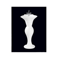 Lavabo sur pied en céramique blanche de qualité supérieure, de forme ovale, écologique, avec une capacité de 20 L, pour hôtels et appartements