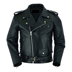 Veste en cuir d'hiver pour homme de qualité supérieure, tendance, avec col montant et logo frontal – Vente en gros - Product Image 6