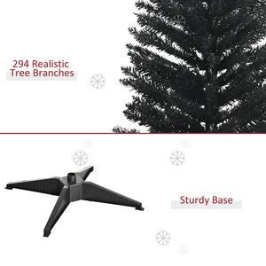 5FT Slim Black Pencil Christmas <b>Tree</b> Artificial with 294 Realistic Branch Tips and <b>Plastic</b> Stand for Indoor Decorations - Product Image 6