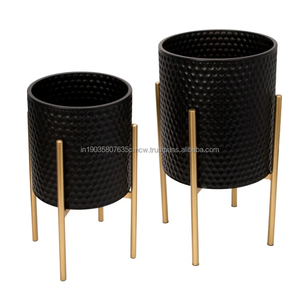 Maceta de balcón, soporte de planta de hierro recubierto de esmalte blanco para jardín interior, venta al por mayor, macetas de estilo americano, proveedor y fabricante - Product Image 2