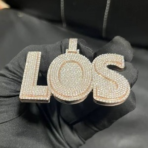 Pendentif Lettre Prénom Plaqué Or Rose Argent 925 Moissanite Iced Out Thème Hip Hop Breloques Bijoux Pendentif Quotidien pour Hommes - Product Image 4