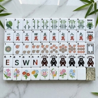 Set Mahjong Akrilik dengan Desain Bambu Hijau dan 160 Ubin Dekoratif untuk Proyek Hadiah yang Dipersonalisasi