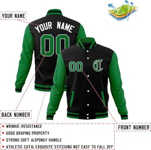 เสื้อแจ็คเก็ตเบสบอลแบบวาร์ซิตี้สำหรับผู้ชาย แจ็คเก็ตเลตเตอร์แมน แจ็คเก็ตบอมเบอร์ - Product Image 3
