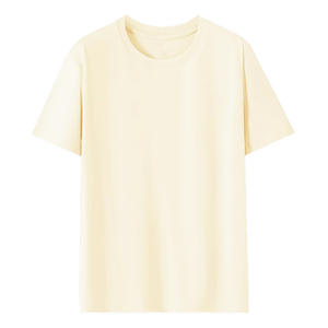 Camiseta de cuello redondo y hombros caídos de algodón puro, de color liso, holgada, para hombre y mujer, de 190g, con diseño de logotipo personalizado OEM. - Product Image 5