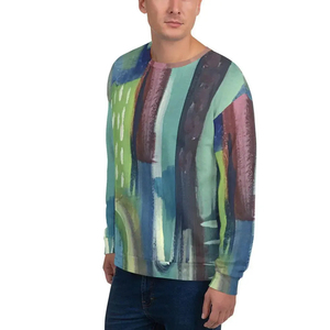 Sweat-shirt pull-over pour homme 2026, motif abstrait, coupe classique, col rond, tricoté en polyester, imprimé par sublimation, pour l'automne - Product Image 3