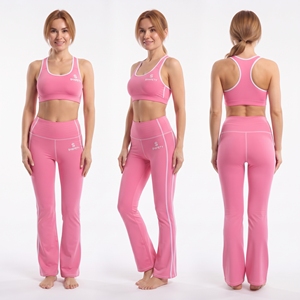 Women Racerback Bra Flare Legging Compression Yoga 2 Piece <b>Set</b> Quick Dry Gym Workout 2 PiecSet Flare Legging Compression Bra <b>Set</b> - Product Image 5