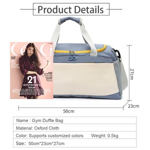 Bolsa de Gimnasio de Viaje Ligera de Poliéster, Resistente al Desgaste, para Distancias Cortas, con Cierre, Diseño Moderno e Impermeable, con Letras, para Hombre - Product Image 5