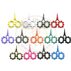 Mini tijeras de belleza coloridas con afiladas cuchillas de acero inoxidable para recortar las cejas, mango de plástico para diestros - Product Image 3