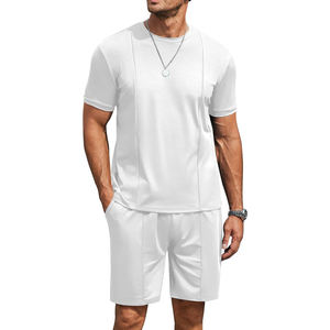 Mens Summer Tracksuit Fashionable Short Sleeve Top and Shorts Two Piece <b>Set</b> Casual Loose Fit Men Sportswear Suit - Product Image 1