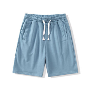 Pantalones Cortos Bermuda de Algodón Negro Sólido para Hombre, Cierre con Cordón, Estilo Casual, Cintura Media, Bolsillos, Tejido Transpirable - Product Image 2