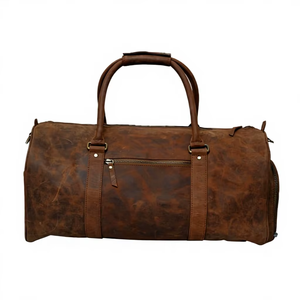 Sac à dos unisexe en cuir véritable WRIZA, grande capacité, sac de voyage tendance pour ordinateur portable, fermeture éclair, léger et durable - Product Image 1