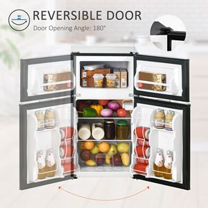Mini Frigorifero Nero da 3,2 Cu.Ft con Doppia Porta, Design Freezer Superiore, Raffreddamento Diretto, Termostato Regolabile, Porta Reversibile, Nuovo - Product Image 6