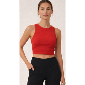 Débardeurs côtelés sans manches pour femmes, en tissu extensible doux, fabriqués en Inde, pour un style décontracté estival, parfaits pour la superposition avec des vestes et accessoires. - Product Image 6