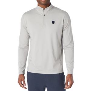 Mens Plain Stand Collar Half Zip Long Sleeve Top Tee Wholesale Custom Logo Top Mens Regular Fit Quarter Zip Long Sleeve Top - Product Image 5