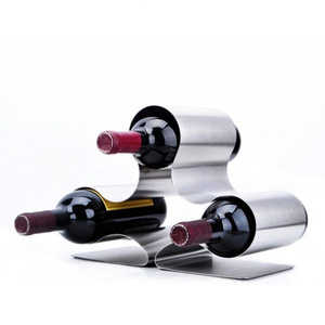 Geometric Wineglass Holder Modern Minimalist Design Up to 4 Stemware Capacity Home Furniture <b>Freestanding</b> Geometric Wine Bottle - Product Image 3