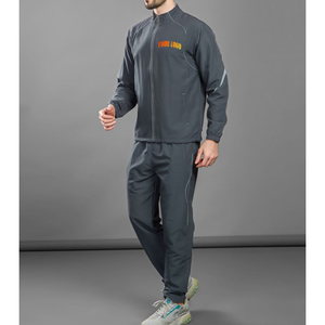 Wholesale Winter Casual Solid Hooded Plus Size Customized Logo Embroidery Breathable Lightweight Tracksuits Men's Organic Cotton - Product Image 2