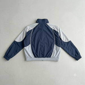Conjunto Deportivo de Dos Piezas para Hombre de Primera Calidad, Diseño Color Block Azul Marino y Gris, Tejido de Poliéster de Secado Rápido, Otoño - Product Image 3