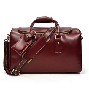 Sac de voyage en cuir véritable de luxe, haute qualité, imperméable, écologique, avec sangle réglable et fermeture éclair, pour vente en ligne - Product Image 1