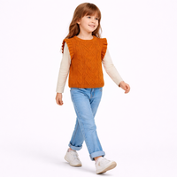 Pull sans manches tricoté pour bébés filles, gilet pull tricoté pour enfants, offre spéciale