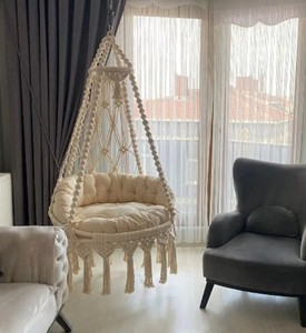 Macrame <b>Swing</b>, Macrame <b>Hammock</b> Chair, Macrame Round <b>Swing</b>, Hanging Cotto Macrame <b>Hammock</b> Chair, Macrame <b>Swing</b> Chair - Product Image 2