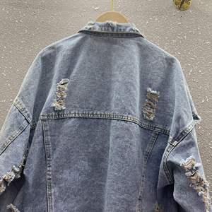 Women's Denim Jacket Heavy Rhinestones Beaded 3D Bow Knot Washed Outerwear for Autumn Winter Summer Casual Jean - Product Image 6