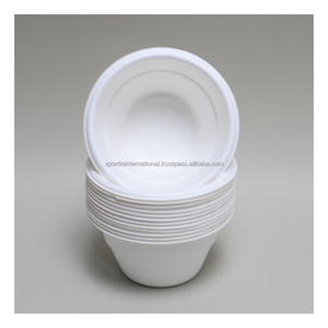 Top Selling Bagasse Bowl Round Shape Sugarcane Disposable Paper Bowls Leak-Proof 100 Pcs Per <b>Polybag</b> Pack For Salad&Food Serving - Product Image 1