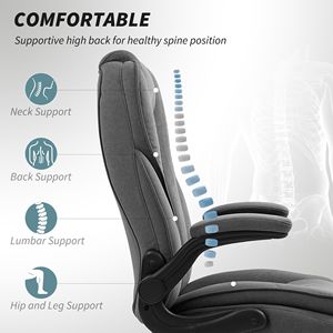 Sedia da Ufficio Direzionale Grigio Antracite con Braccioli Ribaltabili e Tessuto a Rombi, Certificata BIFMA, Struttura in Ferro - Product Image 4
