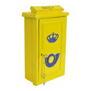 Boîte aux lettres murale décorative jaune, style rustique, pour la réception des courriers, personnalisable, prix abordable - Product Image 1