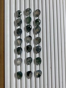 Gema de Ágata Musgosa Natural Facetada en Forma de Pera, Tamaño Calibrado 10x14 MM - Product Image 1