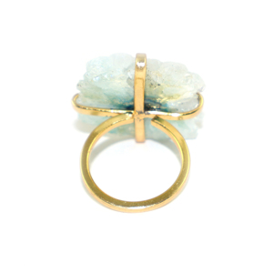 Fashion Jewelry Natural Green Solar <b>Quartz</b> Gemstone Fancy Shape 22K Gold Plated Designer <b>Ring</b> For Women Girls Wholesale Bulk - Product Image 3