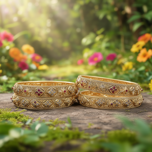 Ensemble de bracelets tendance, design ethnique Pota et Kundan - Product Image 3