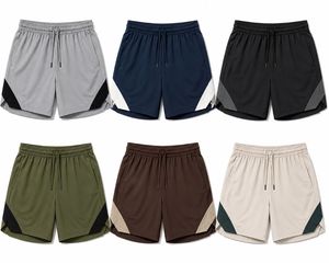 Shorts de sport pour hommes, panneaux latéraux blancs, fermeture à cordon, séchage rapide, respirant, tissu polyester, logo avant, fermetures éclair, décontracté, sport - Product Image 6