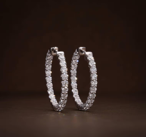 Boucles d'oreilles en diamant de laboratoire certifié IGI, argent 925, taille brillant, VVS1, couleur E, luxe - Product Image 2