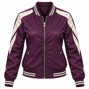 Low MOQ Women's <b>Vintage</b> <b>Bomber</b> <b>Jacket</b> For Sale Wholesale Custom Logo High Quality Ladies <b>Bomber</b> <b>Jacket</b> - Product Image 3