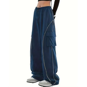 Pantalones Anchos de Mujer al por Mayor, de Cintura Alta, Largos, con Logotipo Personalizado, Estilo Urbano, Joggers de Pierna Ancha, Pantalones Cargo para Mujer - Product Image 6