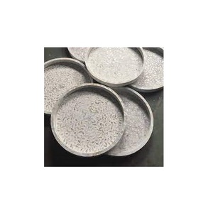 Bandeja de servir con diseño de hojas en nácar, organizador de almacenamiento personalizado para mesa de centro, bandeja de nácar. - Product Image 1