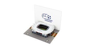 Tarjeta de Felicitación 3D Pop-Up del Waldstadion de Frankfurt, Impresión Digital, Papel con Barnizado Mate - Product Image 2