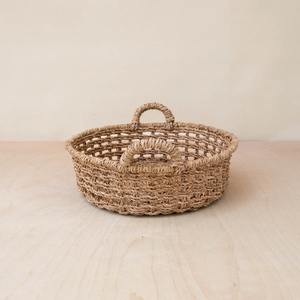 Cesta redonda de mimbre marino con tejido cuadrado abierto, cesta de almacenamiento hecha a mano, venta al por mayor, ecológica, hecha en Vietnam - Product Image 2