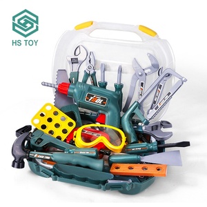 Juego de Caja de Herramientas mecánicas de juguete de <span class=keywords><strong>electricista</strong></span> para niños HS, Banco portátil y maleta con kit de herramientas de reparación de plástico, juego de simulación para niños - Product Image 1