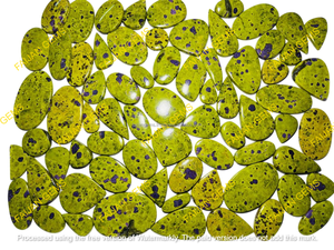 พลอยอะตแลนติไซต์เกรด AAA+ คุณภาพธรรมชาติ 100% จาก FAIJAN GEMS รับรองโดยบุคคลที่สาม รูปทรงคาโบชอง ขนาดคละแบบ ด้านหลังแบน - Product Image 2
