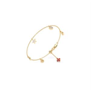 Pretty 0.26 Ct Lab Grown Diamond Multi Stone Hanging Bracelet In 9K Yellow White And Rose <b>Gold</b> - Product Image 3
