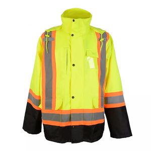 Chaqueta de Seguridad Reflectante de Alta Visibilidad, Impermeable, Ropa de Trabajo de Alta Visibilidad, Cortavientos para Construcción, Tráfico, Seguridad Vial, Impermeable - Product Image 1