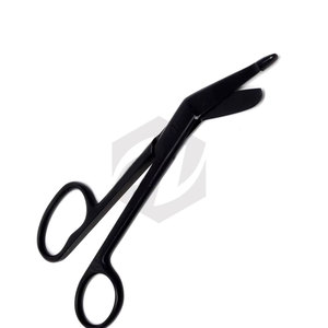 Ciseaux à pansements Lister noirs, 2 pièces, 1 anneau large, 5,5 et 7,25 pouces, pour infirmières, médecins, secouristes, instruments de premiers secours - Product Image 3