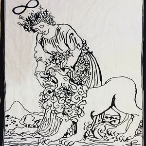 Tapisserie murale en coton, petite, résistante et magnifique, décoration intérieure, motif carte de tarot, faite à la main par des artisans indiens - Product Image 1