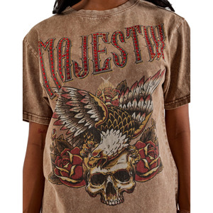 High Quality 100% Cotton T Shirts Custom logo Acid Washed Vintage <b>Top</b> Trendy Style <b>Rhinestone</b> Work T Shirts For Men and Women - Product Image 4