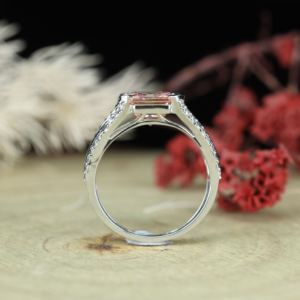 Women's 925 Silver Moissanite Engagement <b>Ring</b> Round Brilliant Cut Prong Setting Classic Style - Product Image 4