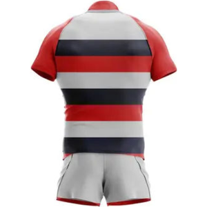 Tenues de rugby élégantes, personnalisables avec le nom de l'équipe, respirantes, séchage rapide, antibactériennes, polyester de haute qualité, performance améliorée - Product Image 3